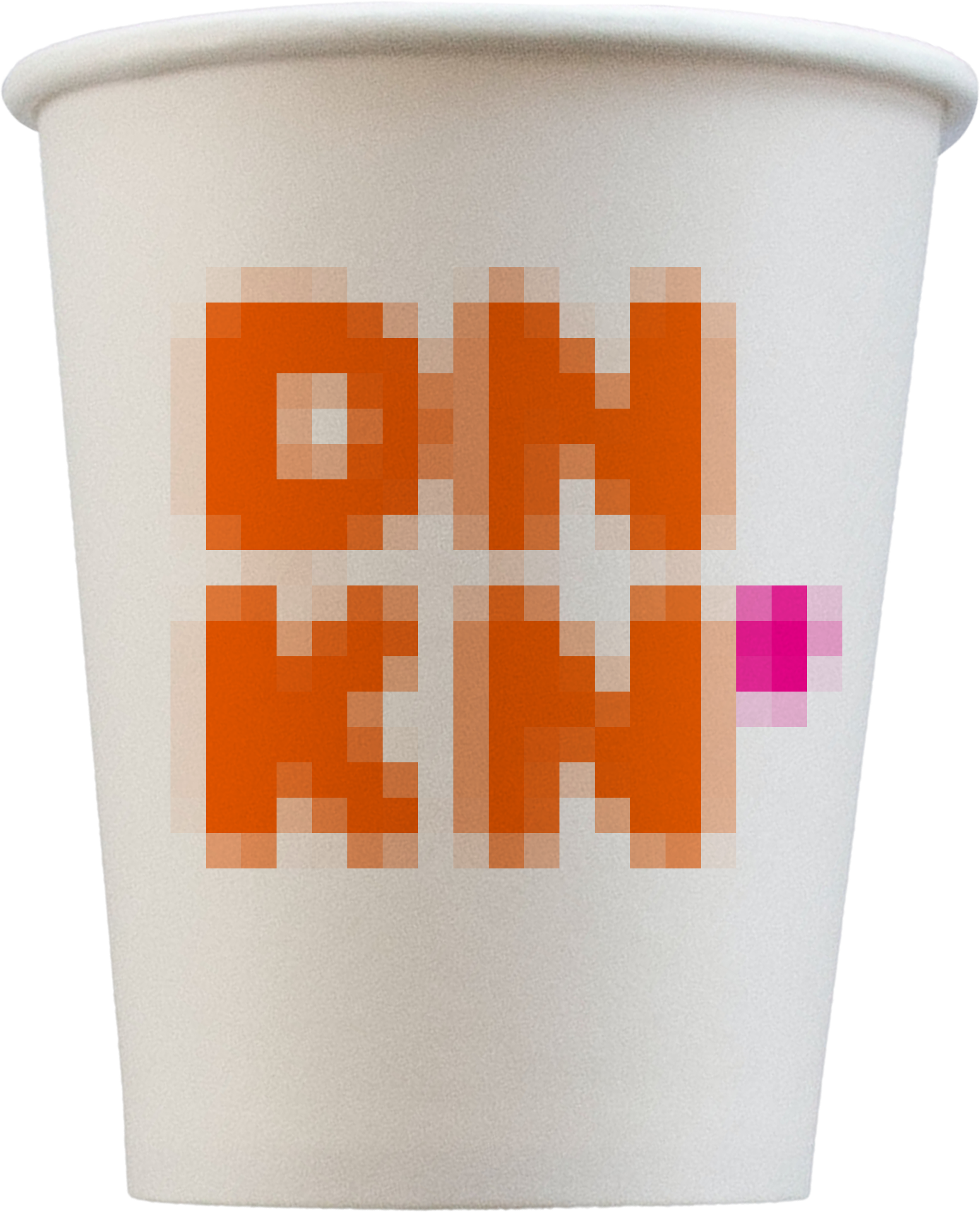 A blurred image of a Dunkin' Donuts cup